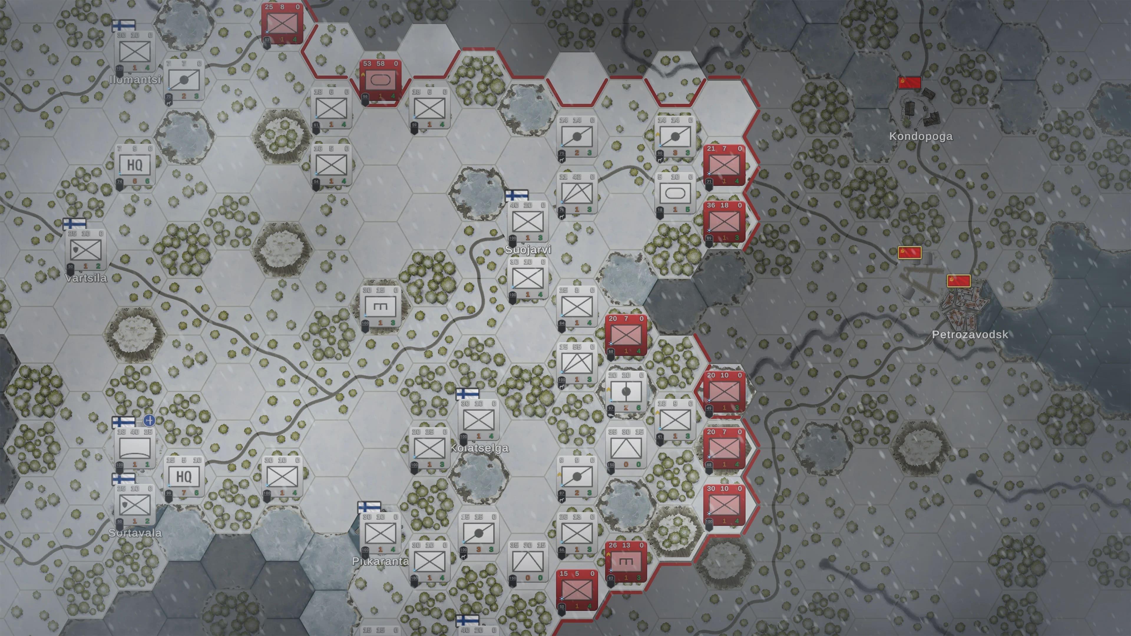 Mapa Europy w Hex of Steel jako szeroka prezentacja skali gry